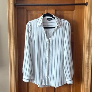 Women's Striped Button-Up Blouse